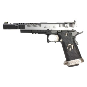 Réplique pistolet  airsoft GBB HX2401 IPSC split silver . 38 supercomp - AW custom