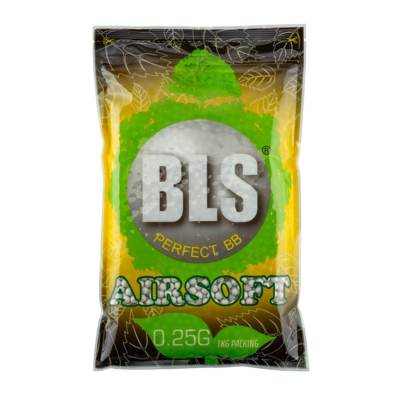 Billes 6mm Airsoft BIO Blanches 0.28g – BLS – Sac de 1 kg