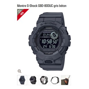 Montre G-Shock GBD-800UC Gris Béton