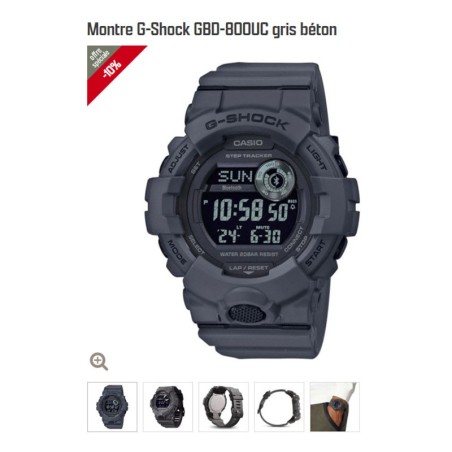 Montre G-Shock GBD-800UC Gris Béton
